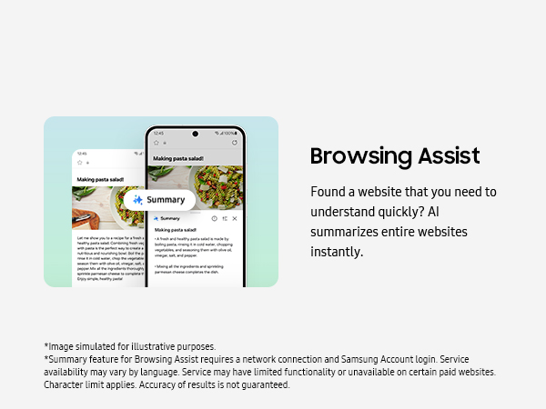 samsung Galaxy S24 FE browsing assist functionality