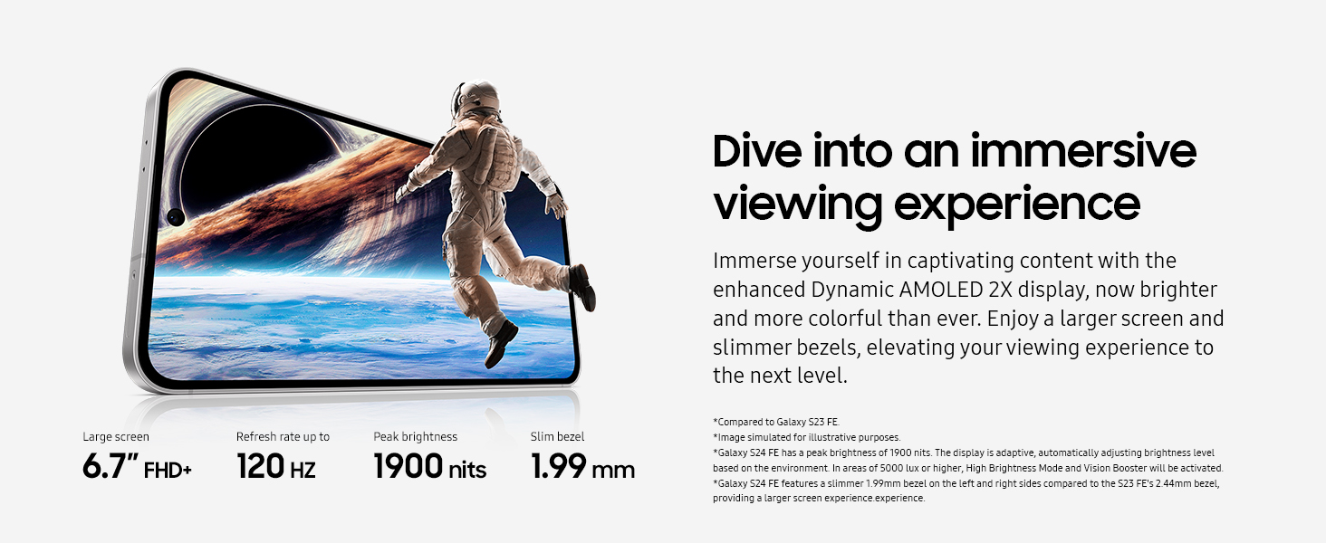 samsung Galaxy S24 FE immersive display